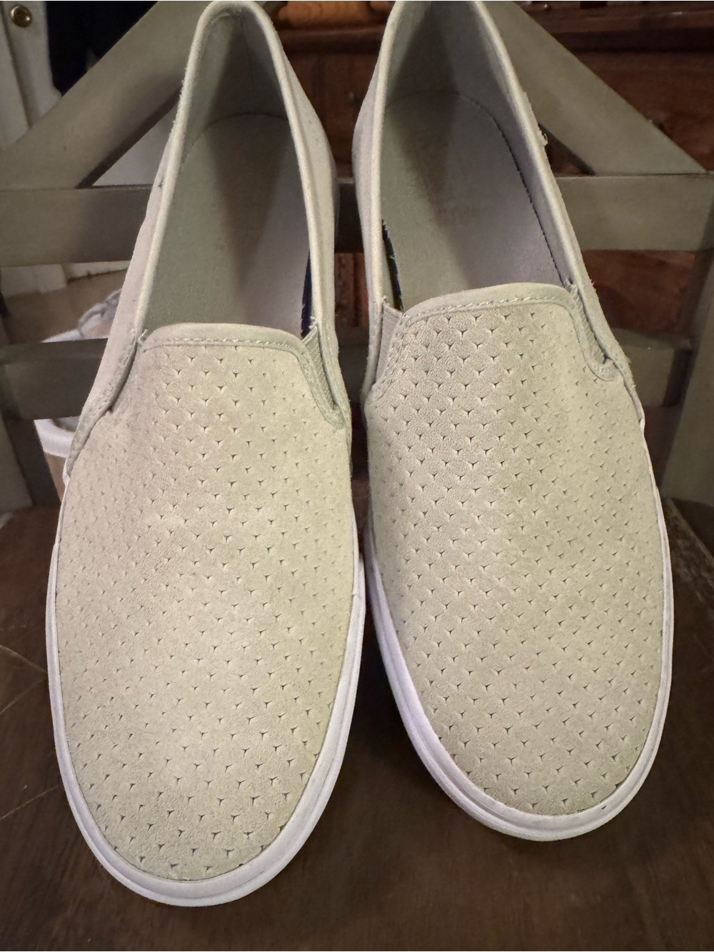 Keds Women's Slip-On Loafers in light mint color Suede Perforated